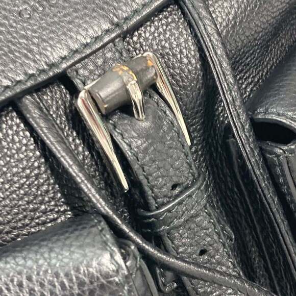 GUCCI Black Leather Bamboo Backpack main image 14